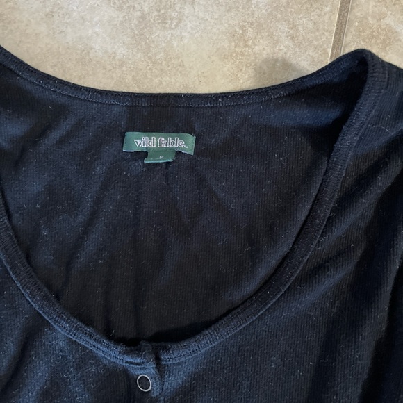 Wild Fable Black Button Down Long Sleeve Shirt - Picture 2 of 3